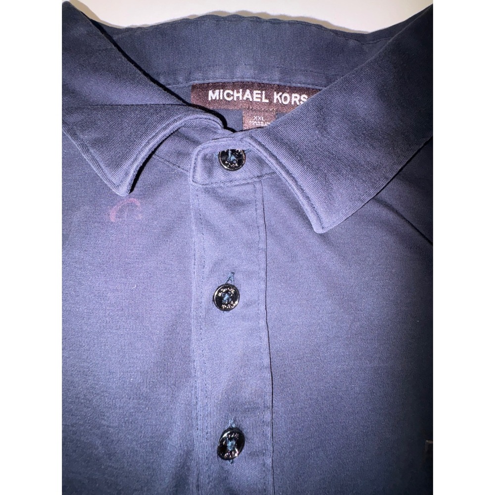 Michael‎ Kors Navy Blue MK Logo Polo Shirt Men's XXL Cotton Casual